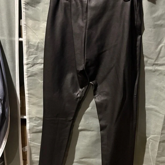 Venus W Sz 8 black faux leather pants NWOT never worn side zipper - Picture 9 of 10